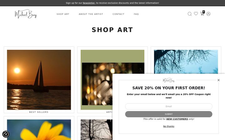 Screenshot of michaelbrayphotography.com