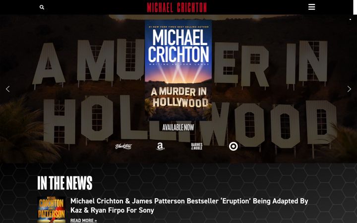 Zrzut ekranu michaelcrichton.com