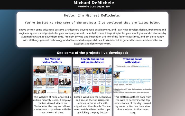 Screenshot of michaeldemichele.com