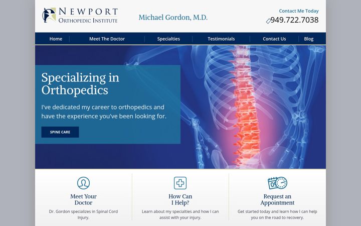Screenshot of michaelgordonmd.com