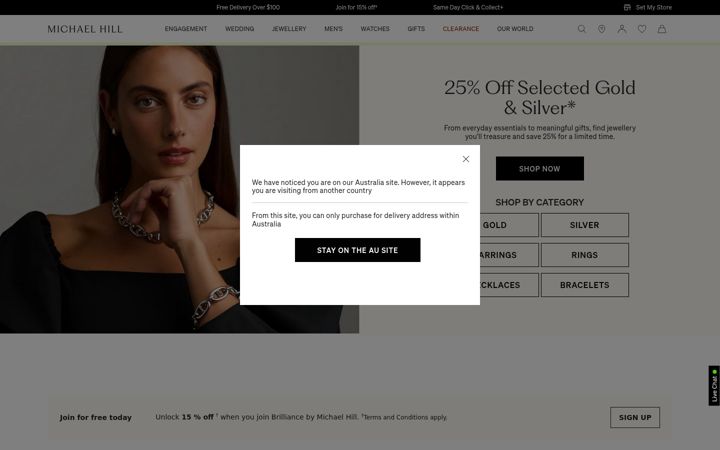 Screenshot of michaelhill.com.au