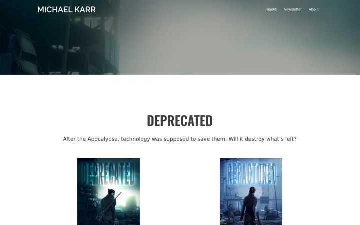 Screenshot of michaelkarrbooks.com