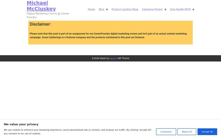 Screenshot of michaelmccluskey.com