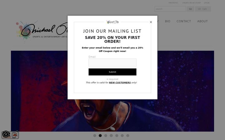 Screenshot of michaelpettyart.com