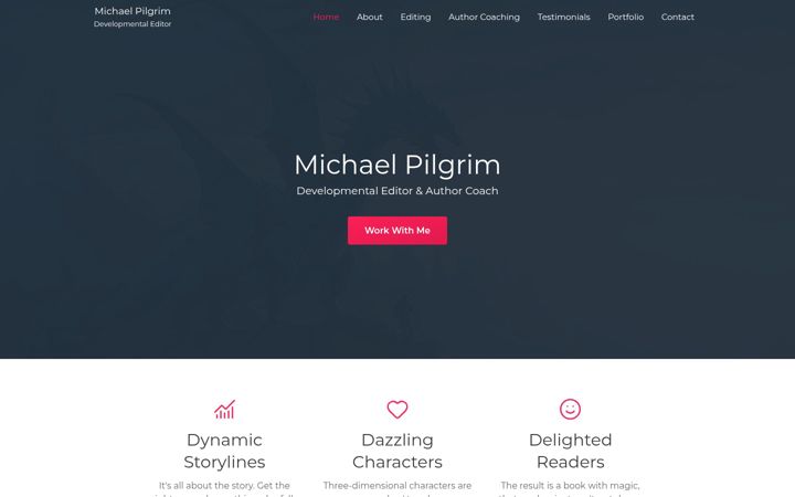 Screenshot of michaelpilgrim.com