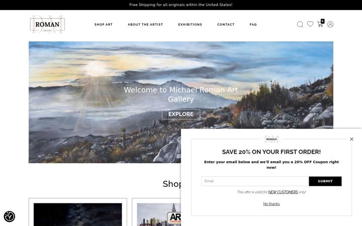 Screenshot of michaelromanart.com