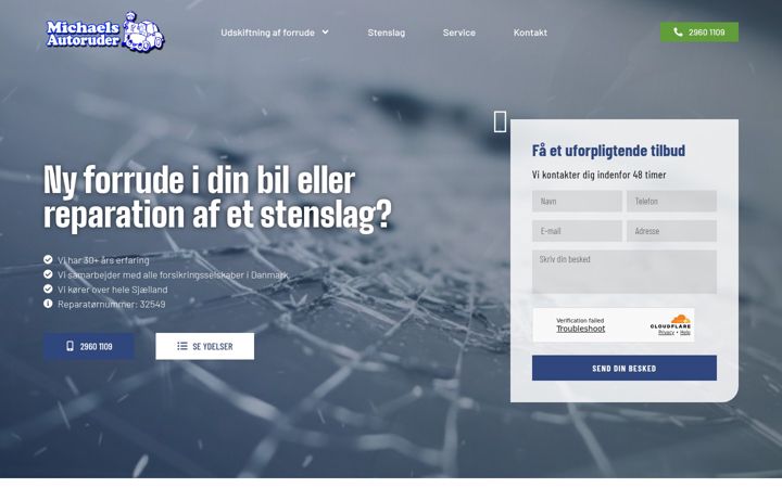 Screenshot ta' michaels-autoruder.dk