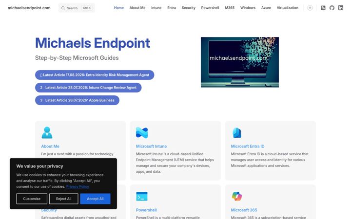 Screenshot of michaelsendpoint.com