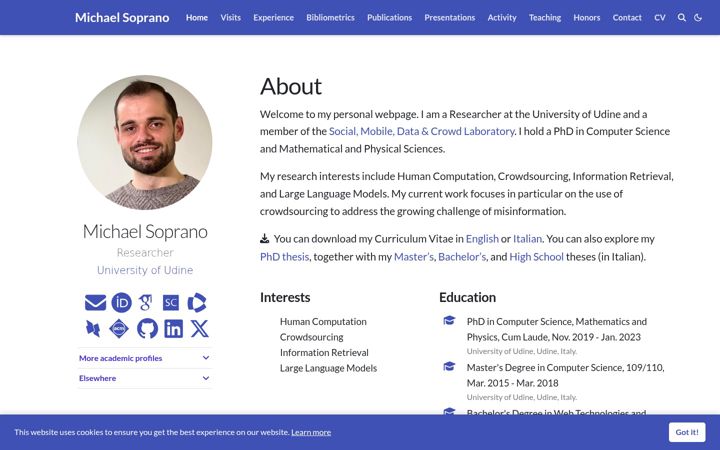 Screenshot of michaelsoprano.com