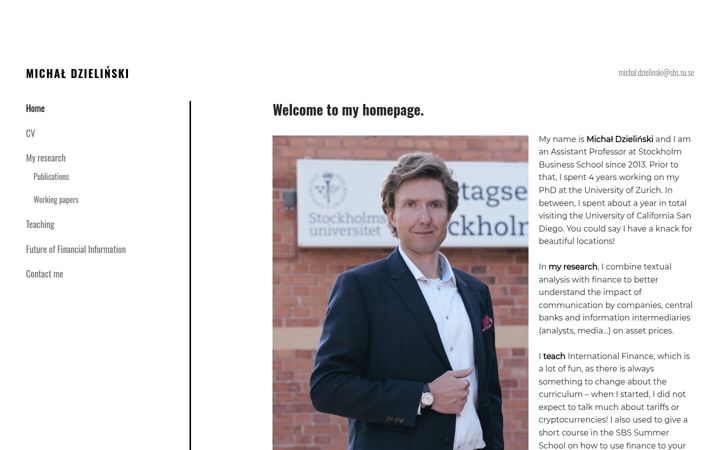 Screenshot of michaldzielinski.com