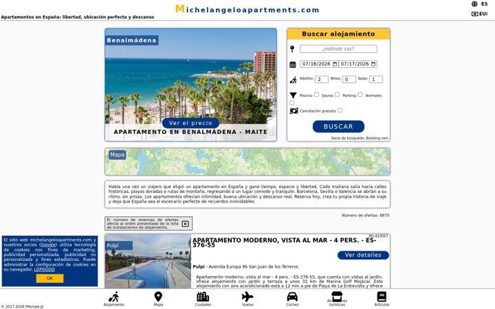 Screenshot stránky michelangeloapartments.com