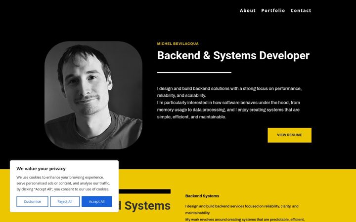 Screenshot of michelbevilacqua.com