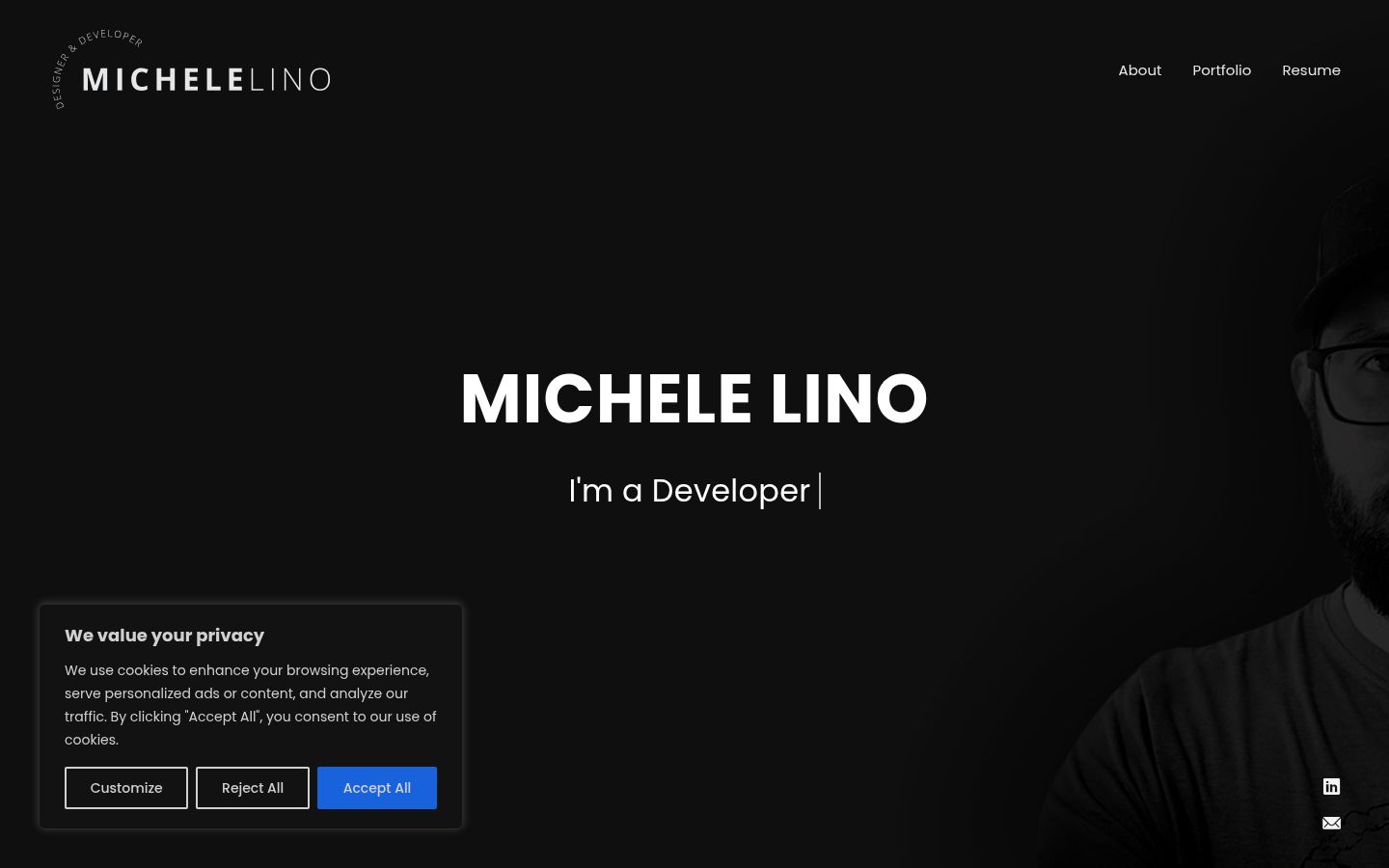 Screenshot del banner di consenso mostrato prima di qualsiasi interazione