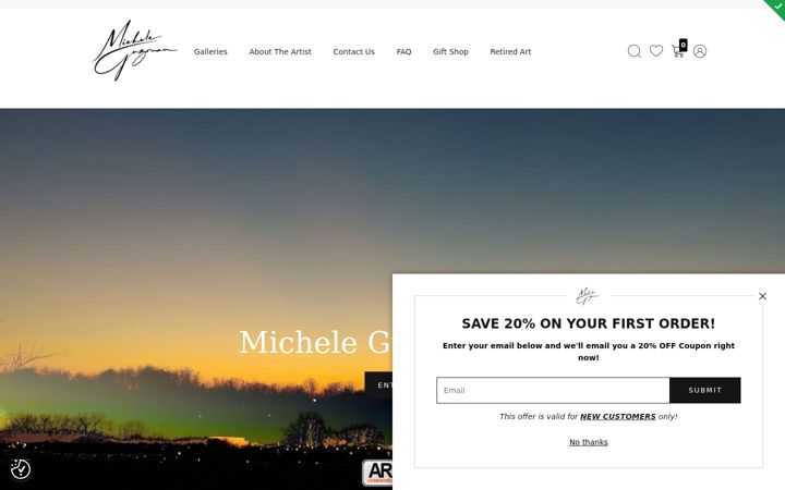 Screenshot of micheleguzmanart.com