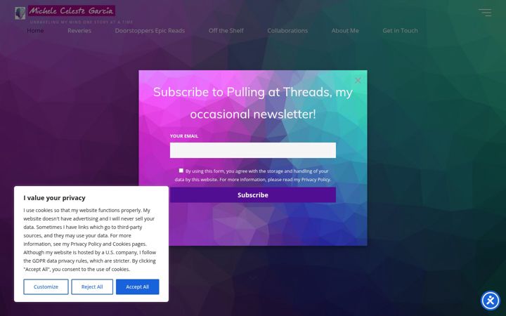 Screenshot of micheleiswriting.com