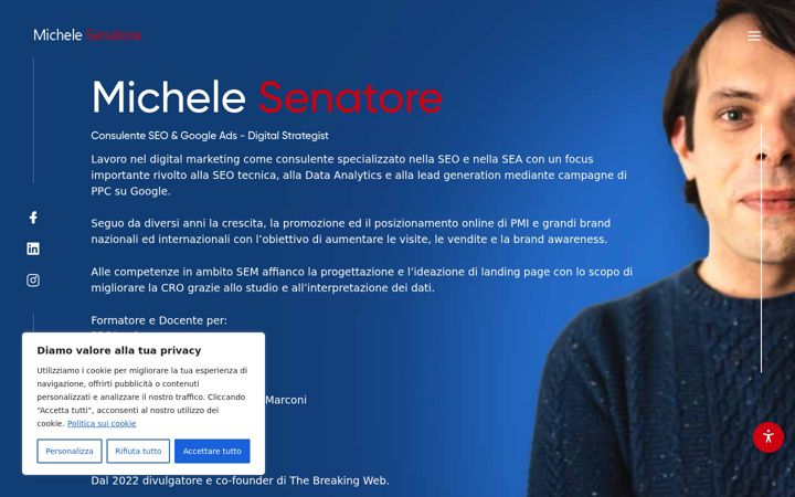Screenshot of michelesenatore.com