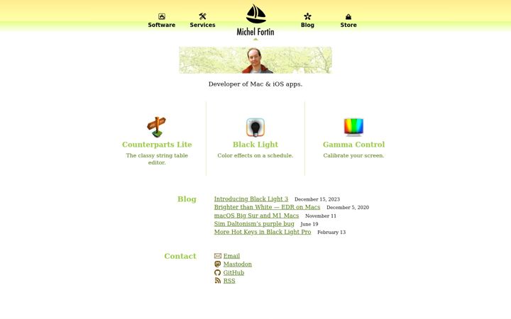 Screenshot of michelf.ca