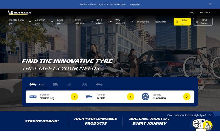 Screenshot of michelin.co.uk