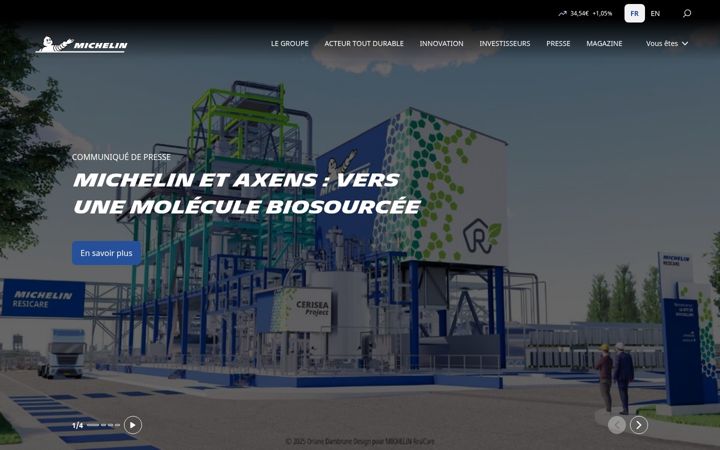 Screenshot di michelin.com