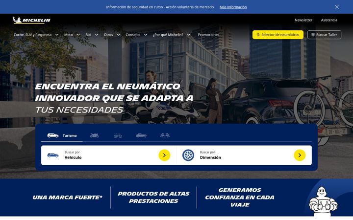 Screenshot of michelin.es