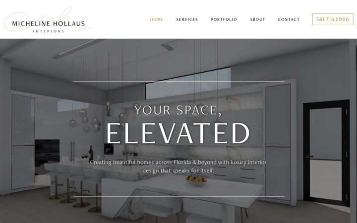 Screenshot of michelinehollausinteriors.com