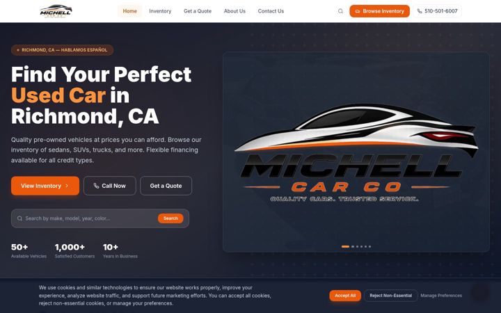 Screenshot of michellcarcompany.com