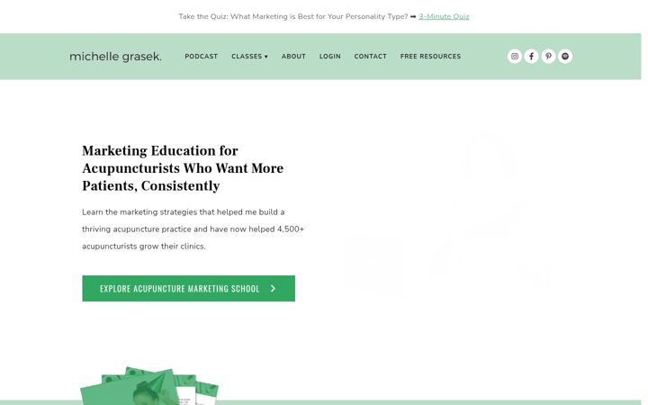 Screenshot of michellegrasek.com