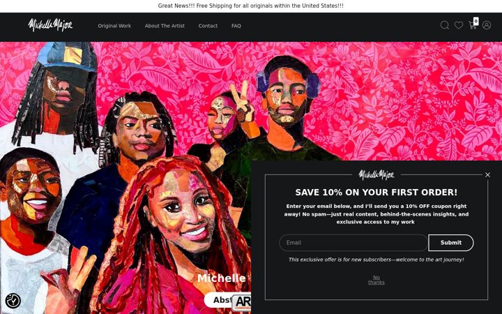 Screenshot of michellemajorart.com