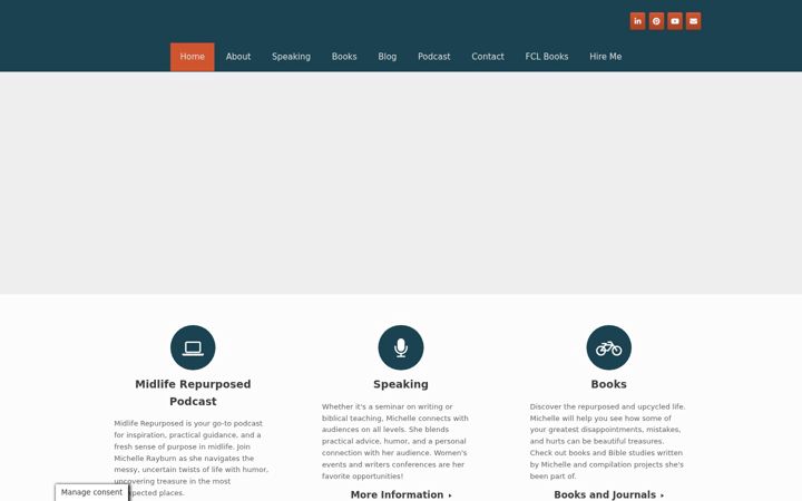 Screenshot of michellerayburn.com