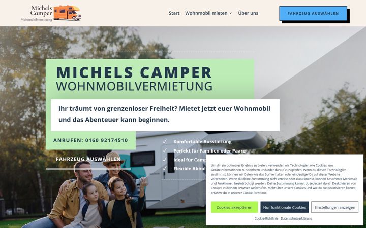 Screenshot of michels-camper.com
