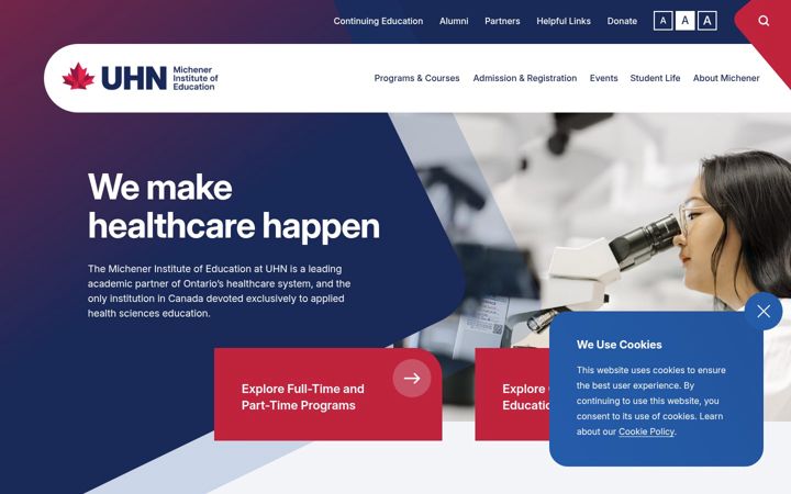 Screenshot of michener.ca