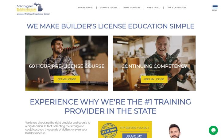 Screenshot of michiganbuilderslicense.com