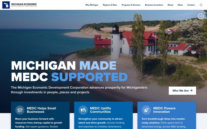 Screenshot of michiganbusiness.org