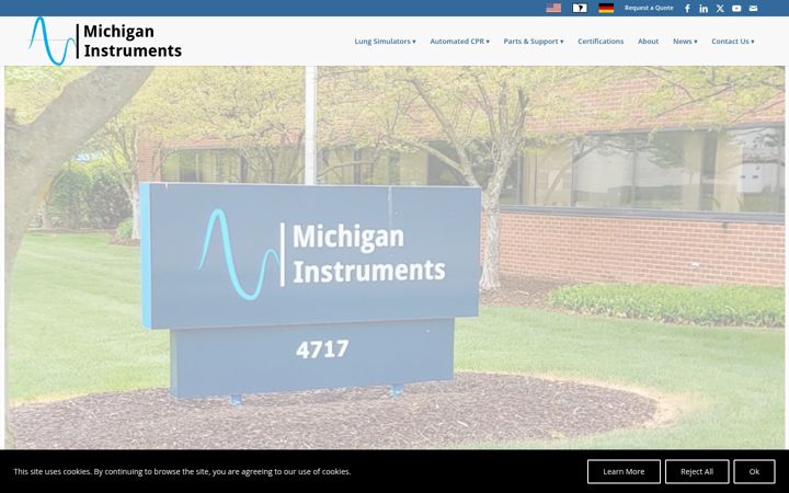 Screenshot of michiganinstruments.com