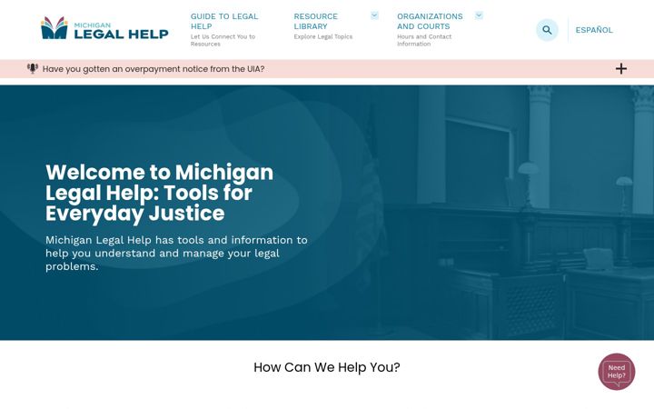 Screenshot of michiganlegalhelp.org