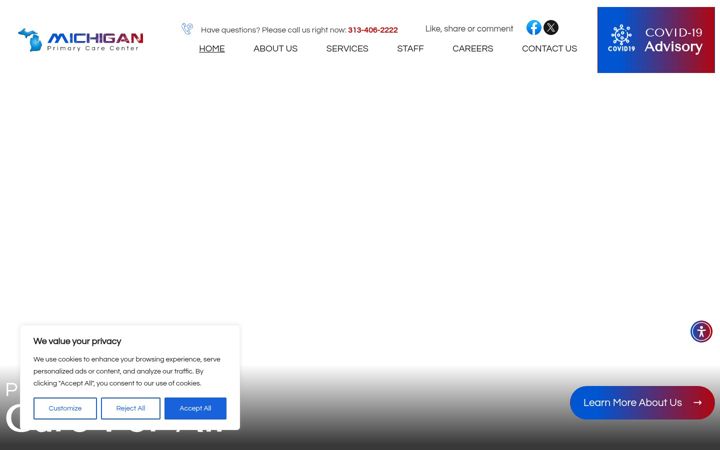 Screenshot of michiganprimarycarecenter.com