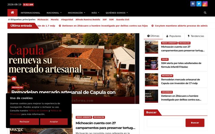 Screenshot of michoacaninforma.com