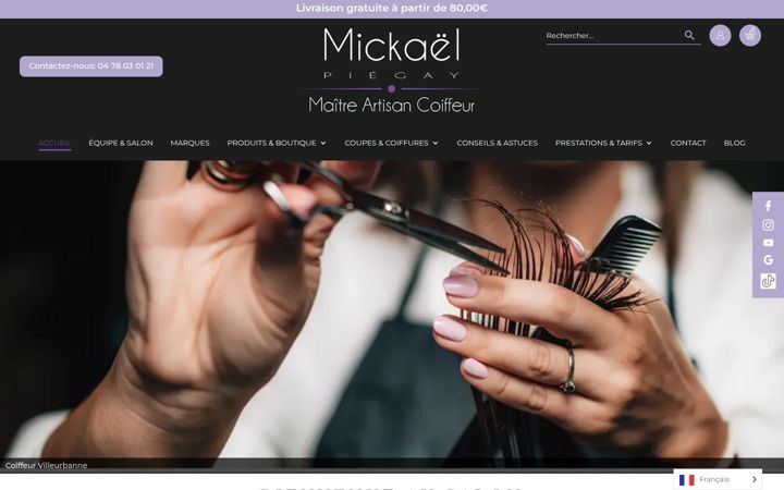Screenshot of mickaelcoiffeur.com