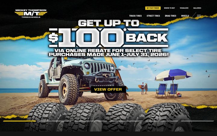 Screenshot of mickeythompsontires.com