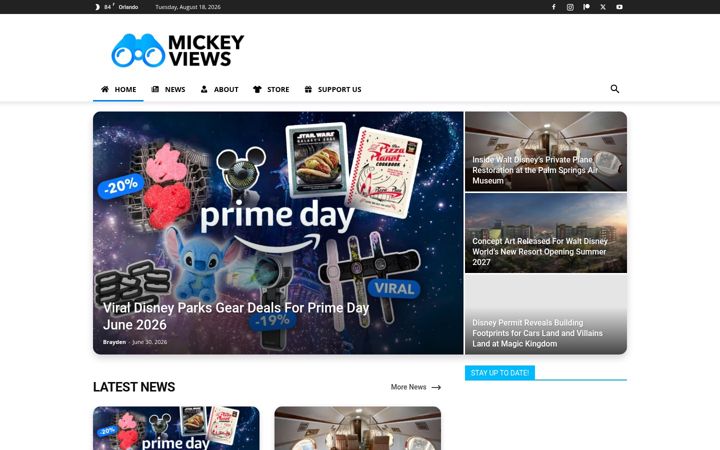 Screenshot of mickeyviews.com