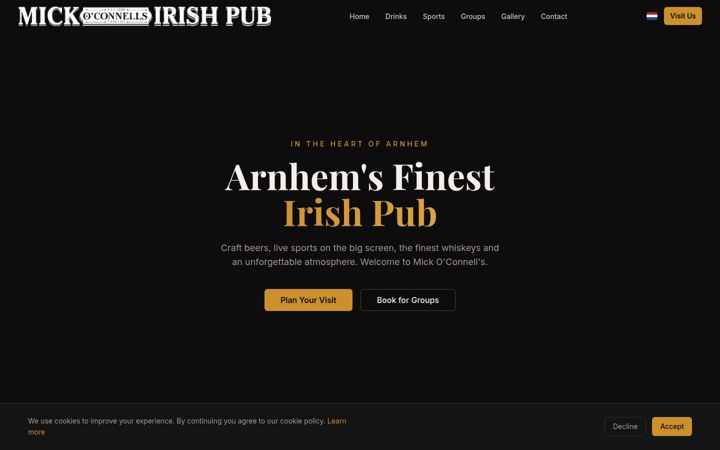 Screenshot of mickoconnells.com