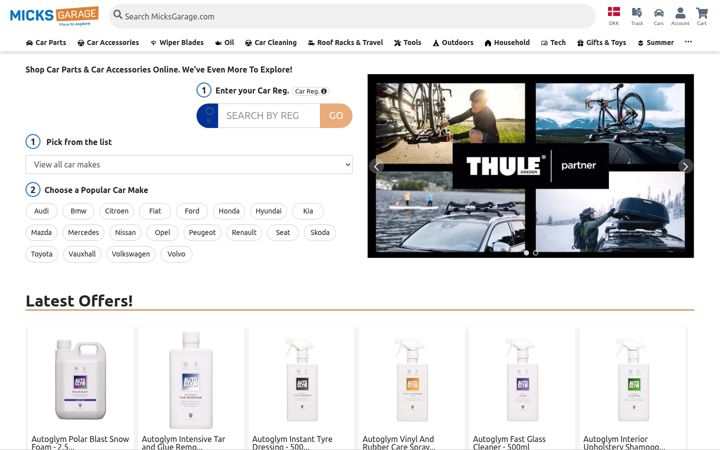 Screenshot of micksgarage.com
