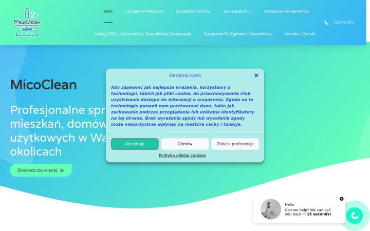 Screenshot ta' micoclean.pl