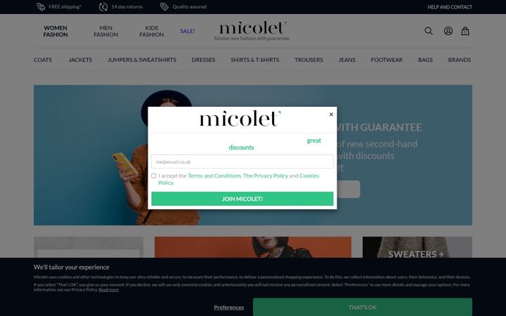 Screenshot of micolet.co.uk