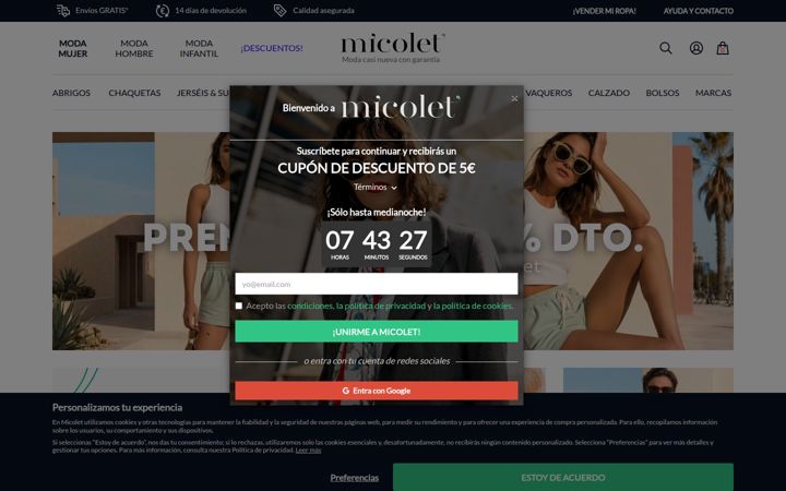 Screenshot of micolet.com