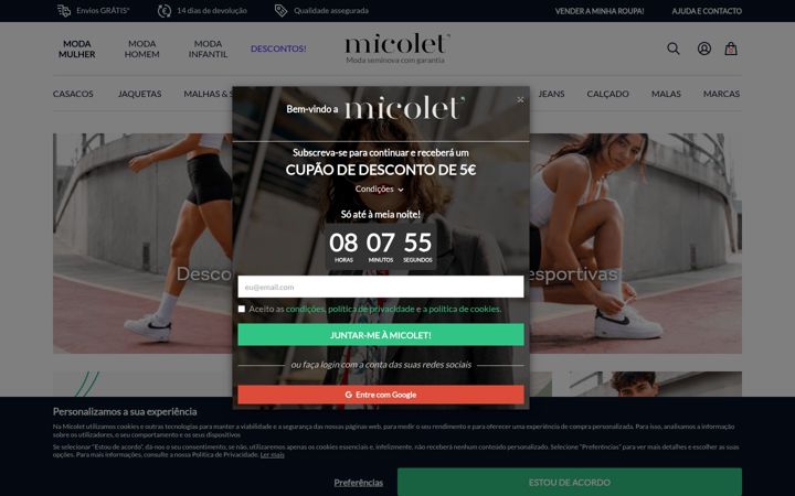Screenshot του micolet.pt