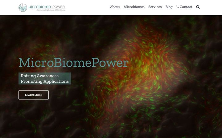 Screenshot of microbiomepower.com