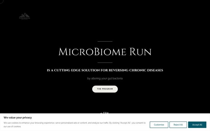 Screenshot of microbiomerun.com