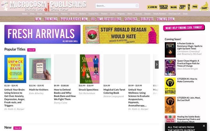 Screenshot of microcosmpublishing.com