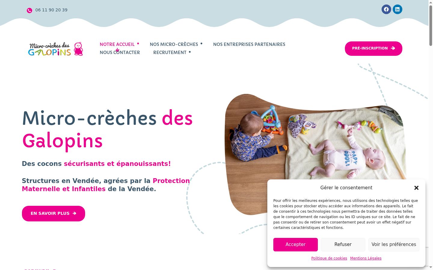 Screenshot of the consent banner shown before any interaction